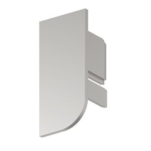 Eindkap geschikt voor L-profiel voor LED, RVS look, rechts