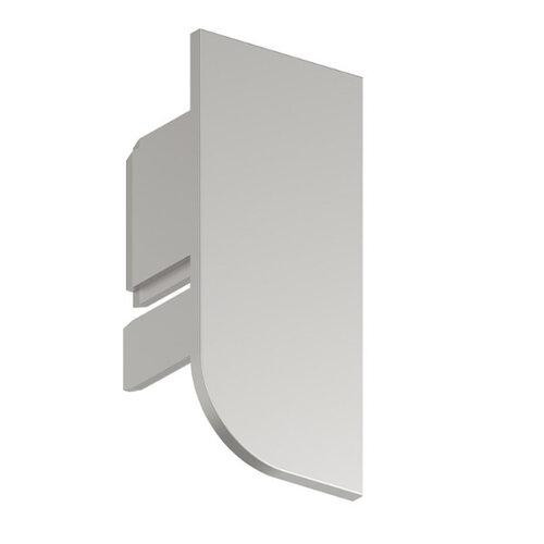 Eindkap geschikt voor L-profiel voor LED, RVS look, links