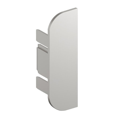 Eindkap geschikt voor C-profiel voor LED, RVS look, links