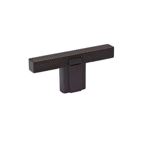 T-Knop strakke ribb antraciet geborsteld